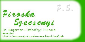 piroska szecsenyi business card
