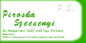 piroska szecsenyi business card